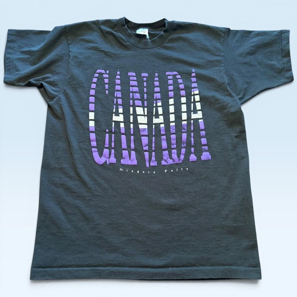 Canada Niagara Falls Shirt Mens XL Black Travel Graphic Tee T-Shirt Souvenir